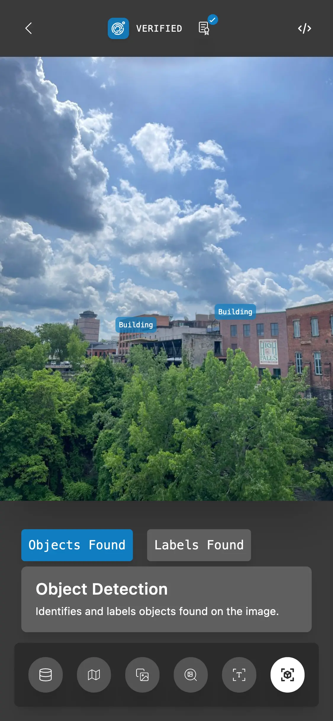 Sample object localization screenshot