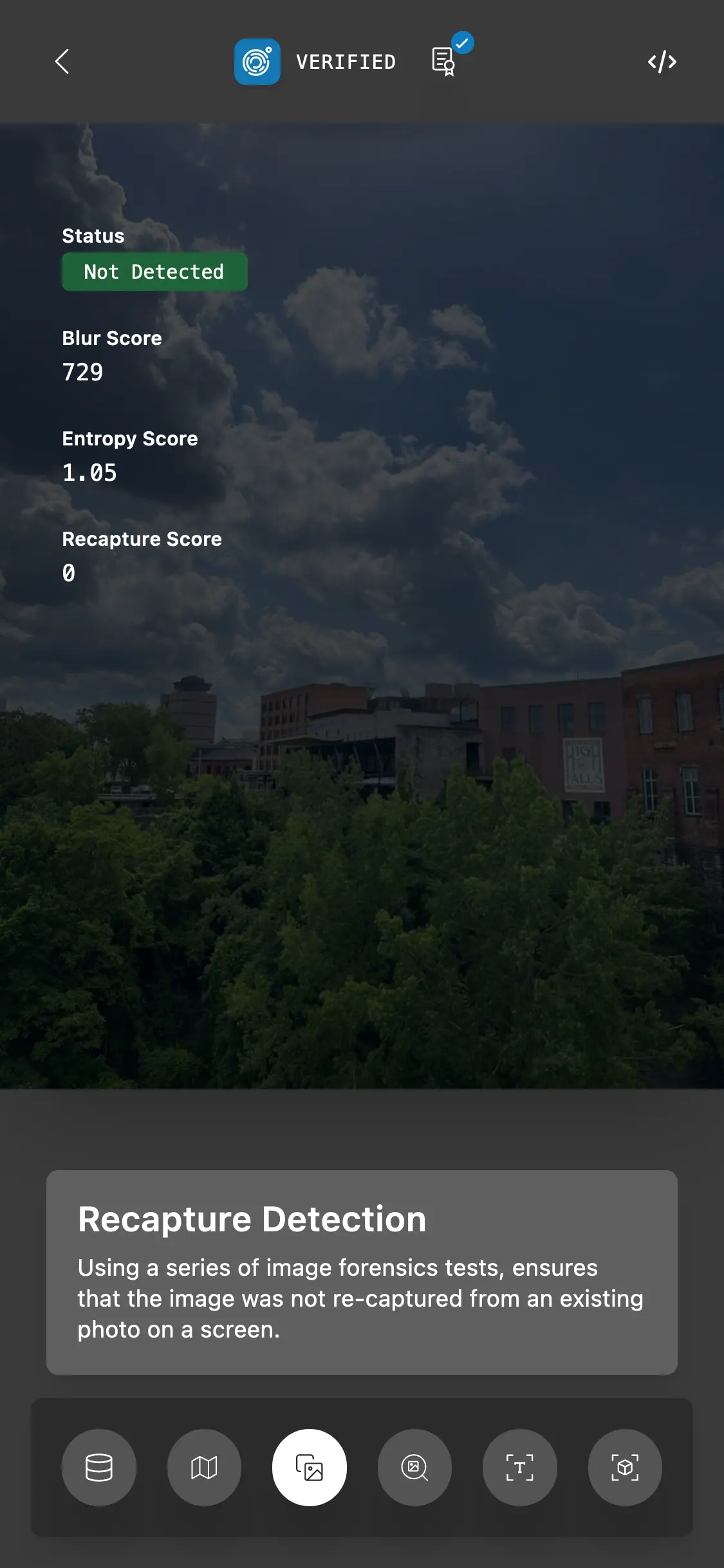 Sample recapture passed screenshot